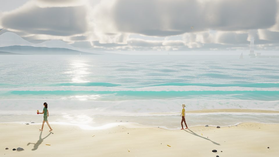 起风了时的海边